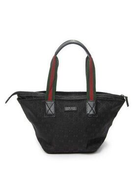 Gucci Small Web Trapeze Tote Bag Black GG Canvas
